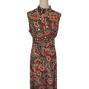 Vintage Sparkly Red White and Black Sleeveless Dress